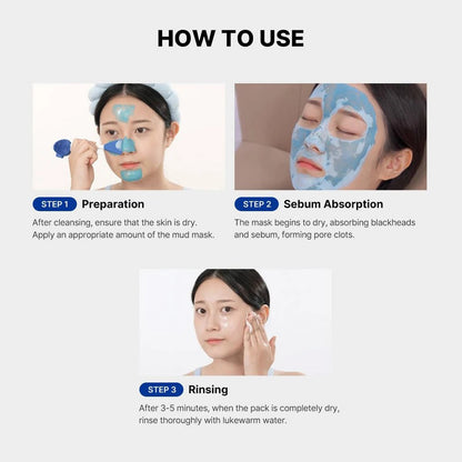 Zero Pore Blackhead Mud Facial Mask - Skin Cooling & Pore Tightening